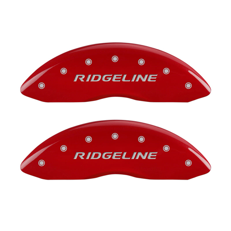 MGP 4 Caliper Covers Engraved Front & Rear RidgelineRed Finish Silver Char 2017 Honda Ridgeline MGP