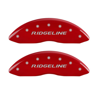 MGP 4 Caliper Covers Engraved Front & Rear RidgelineRed Finish Silver Char 2017 Honda Ridgeline MGP