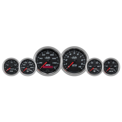 Autometer Pro-Cycle Gauge Kit 6 Pc. Kit 3 3/8in & 2 1/16in Bagger Black 19601