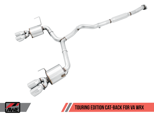 AWE Tuning 2015+ Subaru WRX VA Sedan Touring Edition Exhaust - Chrome Silver Tips (102mm) - eliteracefab.com