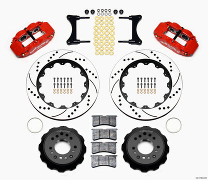 Wilwood Narrow Superlite 6R Front Hat Kit 14.00in Drill Red 93-96 Mazda RX7 Wilwood