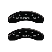 Load image into Gallery viewer, MGP 4 Caliper Covers Engraved Front &amp; Rear Magnum Black finish silver ch MGP