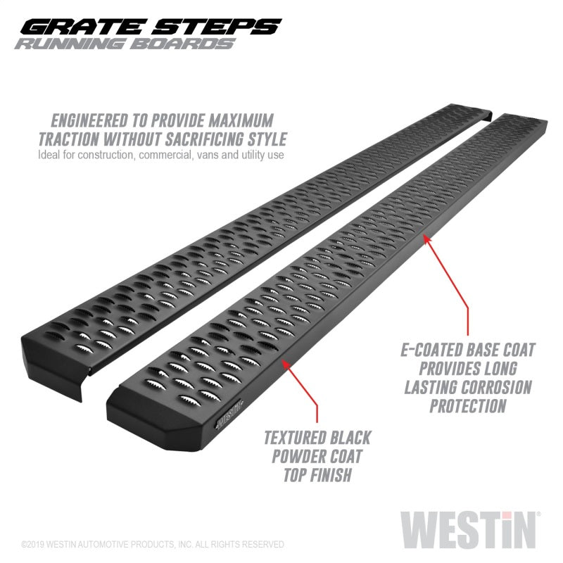 Westin Grate Steps Running Boards 83 in - Textured Black - eliteracefab.com