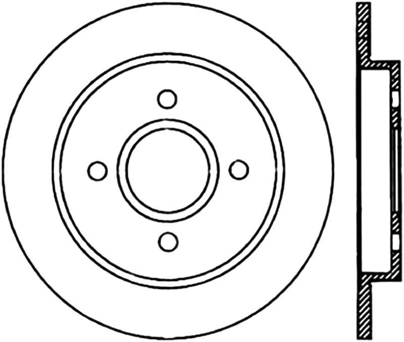 StopTech Power Slot 14-19 Ford Fiesta / 01-07 Ford Focus Slotted Left Rear Cryo Rotor Stoptech