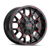 Mayhem 8015 Warrior 20x9 / 8x165.1 BP / 0mm Offset / 130.8mm Hub Black w/ Prism Red Wheel