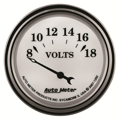 AutoMeter Gauge Voltmeter 2-1/16in. 18V Elec Old Tyme White II 1292