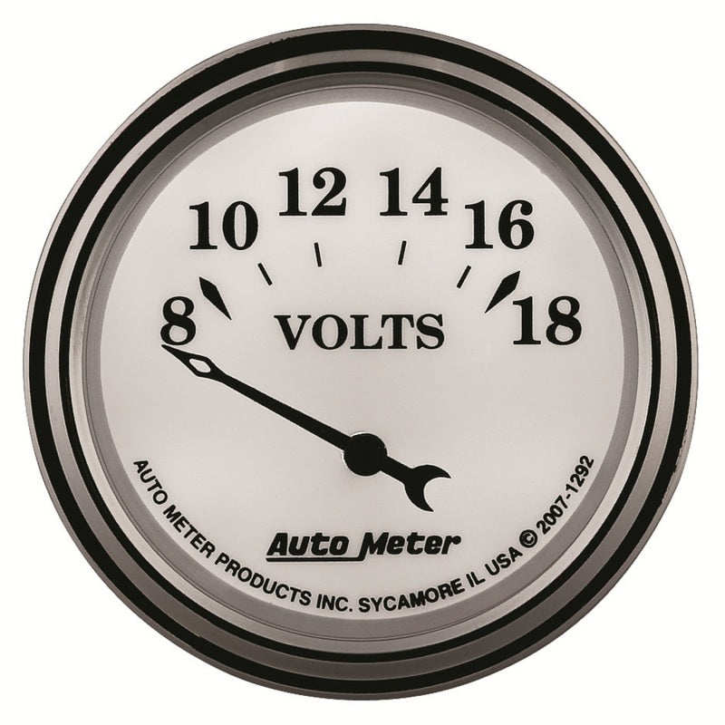 AutoMeter Gauge Voltmeter 2-1/16in. 18V Elec Old Tyme White II