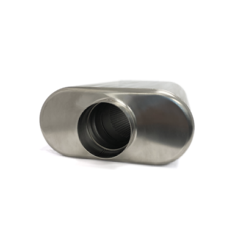 Ticon Industries 2.5in Low Pro Oval (2.5in Center In/Center Out) 17in L Ultralight Titanium Muffler Ticon