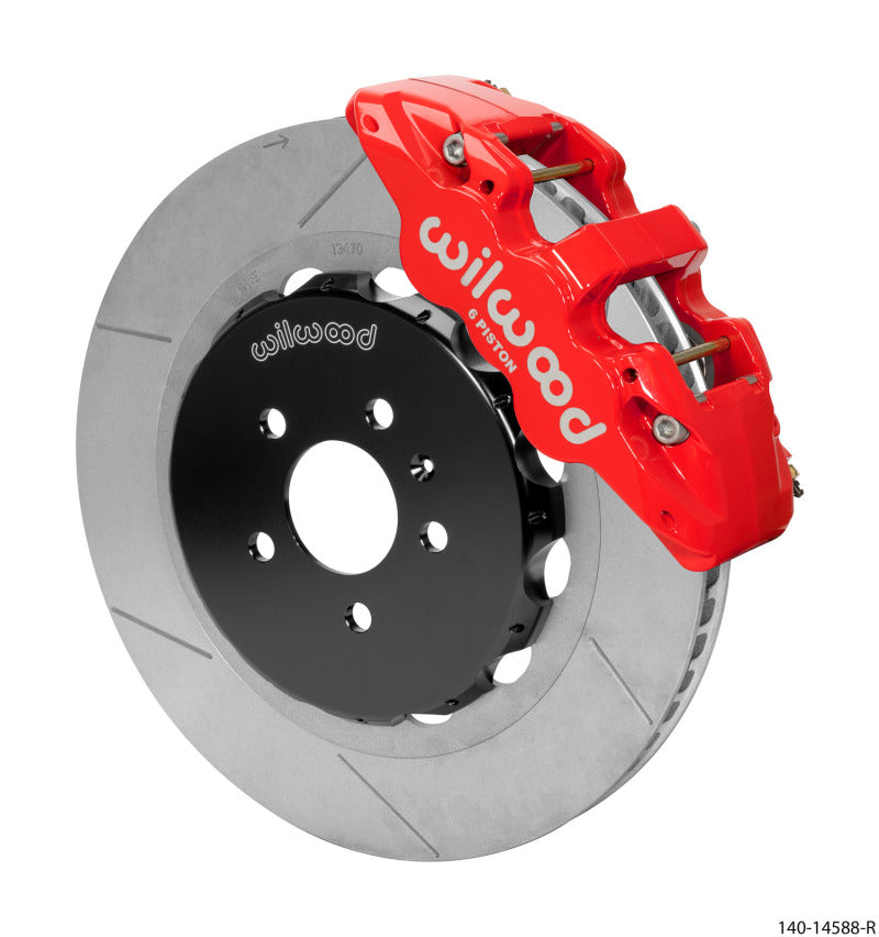 Wilwood AERO6 Front Kit 15.00in BBK - 08-12 Audi A4/A5/S5 - Slotted Rotor - Red Wilwood