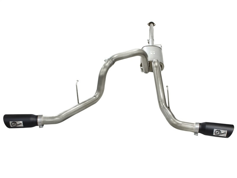 aFe MACHForce XP Exhaust 3in SS Dual Side Exit CB w/ Black Tips 11-14 Ford F150 EcoBoost V6-3.5L TT aFe