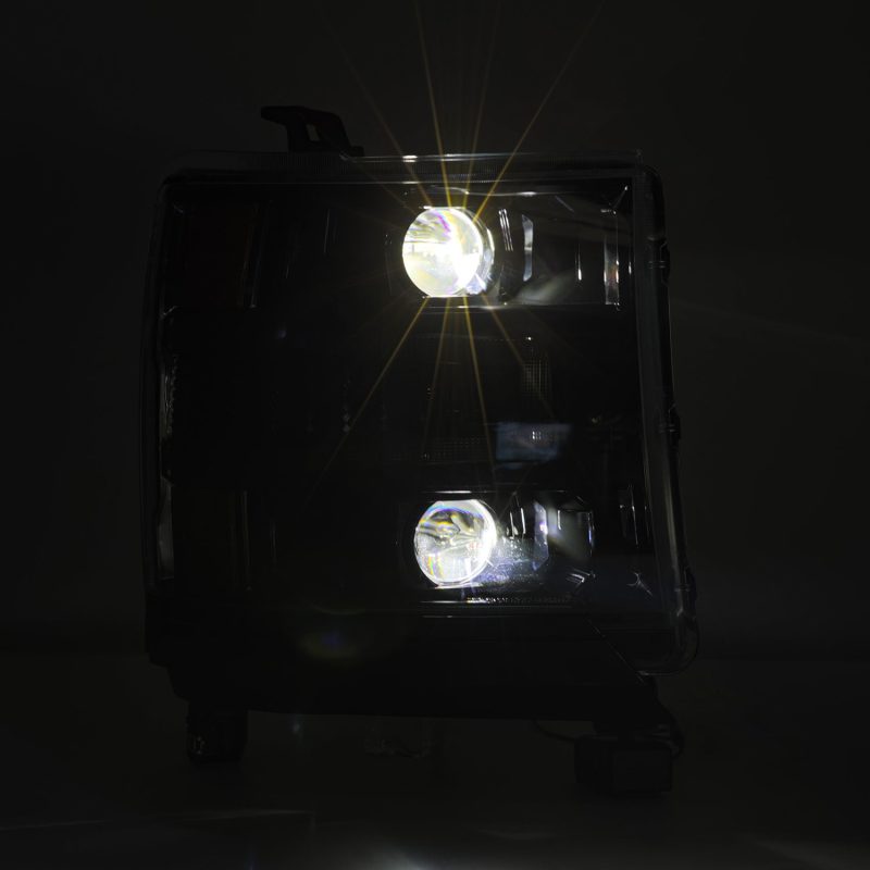 AlphaRex 16-18 Chevy 1500HD LUXX LED Proj Headlights Alpha-BK w/Seq Atv Lgt / SeqSig (Req PN 810023) - eliteracefab.com