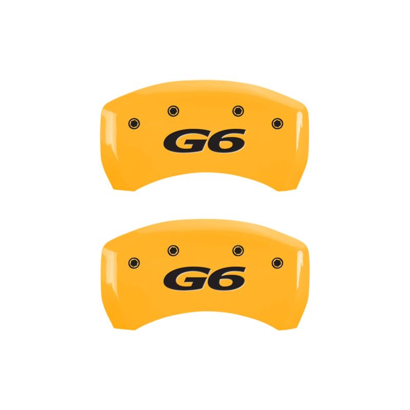 MGP 4 Caliper Covers Engraved Front Pontiac Rear G6 Yellow Finish Black Char 2007 Pontiac G5 MGP