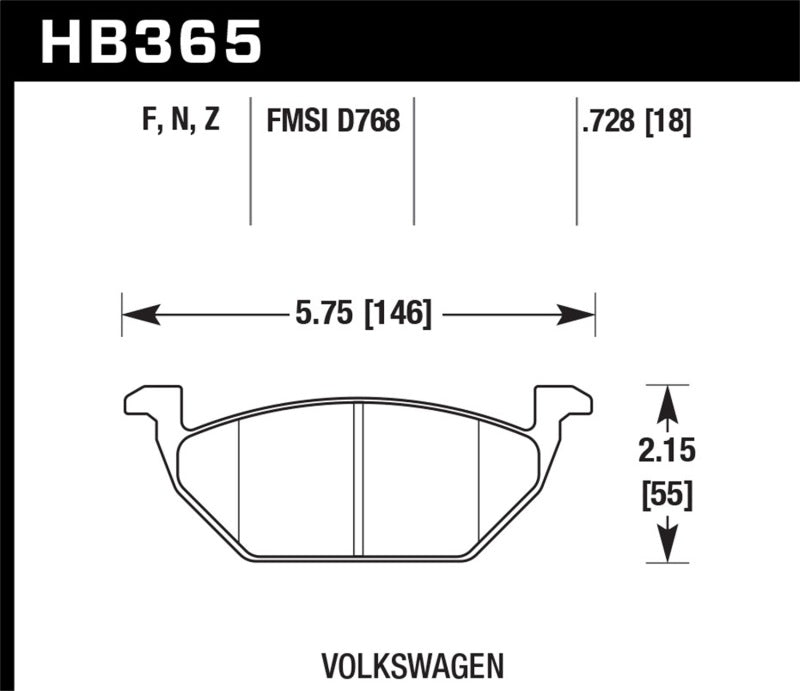 Hawk Performance HPS 5.0 Front Brake Pads - HB365B.728 Hawk Performance