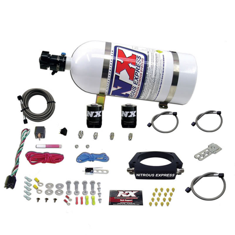 Nitrous Express GM LS 90mm Nitrous Plate Kit (50-400HP) w/10lb Bottle - eliteracefab.com