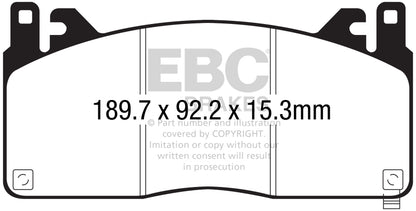 EBC 15-17 Ford Mustang Shelby GT350/GT350R Yellowstuff Front Brake Pads - eliteracefab.com