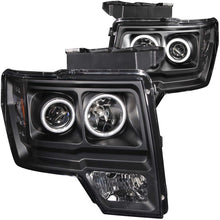 Load image into Gallery viewer, ANZO 2009-2014 Ford F-150 Projector Headlights w/ Halo Black (CCFL) - eliteracefab.com