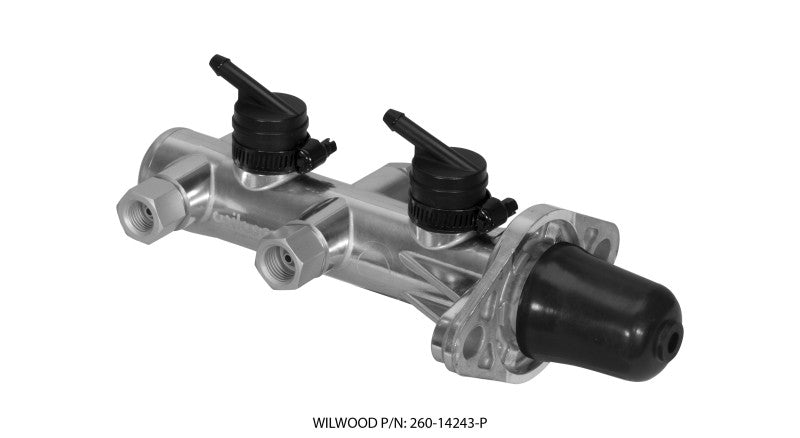 Wilwood Tandem Remote Master Cylinder - 1in Bore Ball Burnished Wilwood