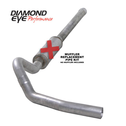 Diamond Eye KIT 4in CB SGL MFLR RPLCMENT PIPE AL CHEVY/GMC 6.6L 2500/3500 2006-2007.5 Diamond Eye Performance