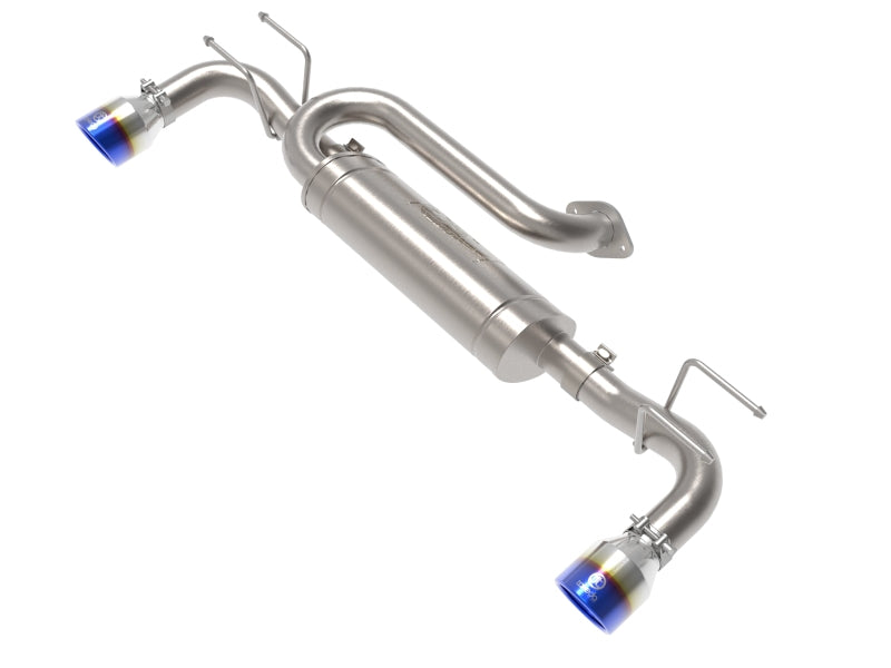 aFe 19-22 Mazda 3 L4 2.5L Takeda 3in to 2-1/2in 304 SS Axle-Back Exhaust w/ Blue Flame Tip aFe