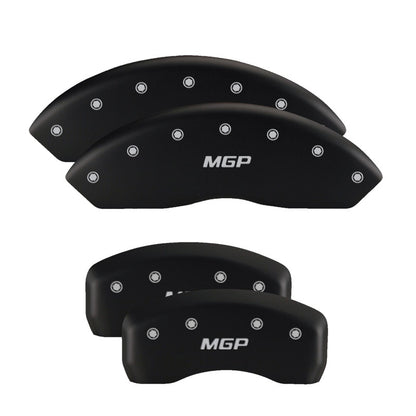 MGP 4 Caliper Covers Engraved Front & Rear Lincoln Red Finish Silver Char 2017 Lincoln MKZ MGP