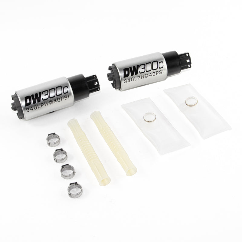 DeatschWerks 340lph DW300C Compact Fuel Pump w/ Install Kit 03-04 Ford Mustang Cobra (2 Pumps) - eliteracefab.com