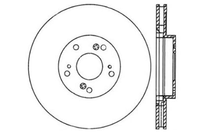 STOPTECH 06-08 HONDA CIVIC SI CROSS DRILLED RIGHT FRONT ROTOR, 128.40057R - eliteracefab.com