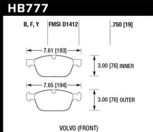 Load image into Gallery viewer, Hawk 10-15 Volvo XC60 / 03-14 Volvo XC90 (w/ 328mm Rotors) HPS Street Front Brake Pads - eliteracefab.com