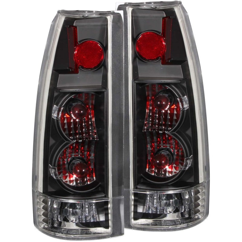 ANZO USA Cadillac Escalade Taillights Black - New Gen; 1999-2000 - eliteracefab.com