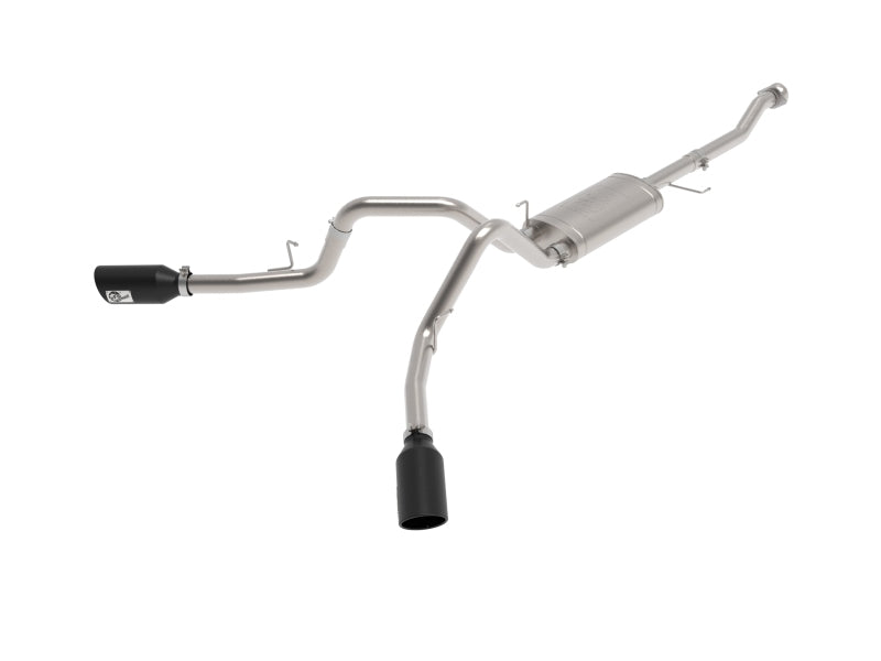 aFe Vulcan 3in 304 SS Cat-Back Exhaust 2021 Ford F-150 V6 2.7L/3.5L (tt)/V8 5.0L w/ Black Tips aFe