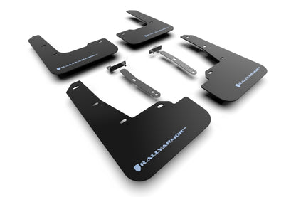 Rally Armor 2022 Hyundai Elantra N & N Line Black UR Mud Flap w/ Light Blue Logo - eliteracefab.com