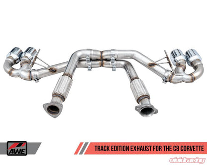 AWE Tuning 2020 Chevrolet Corvette (C8) Track Edition Exhaust - Quad Diamond Black Tips - eliteracefab.com