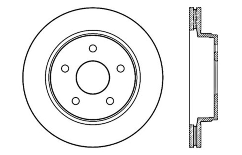 StopTech 04-06 Dodge Durango / 02-10 Ram 1500 (exc Mega Cab) Front Right Slotted & Drilled Rotor Stoptech