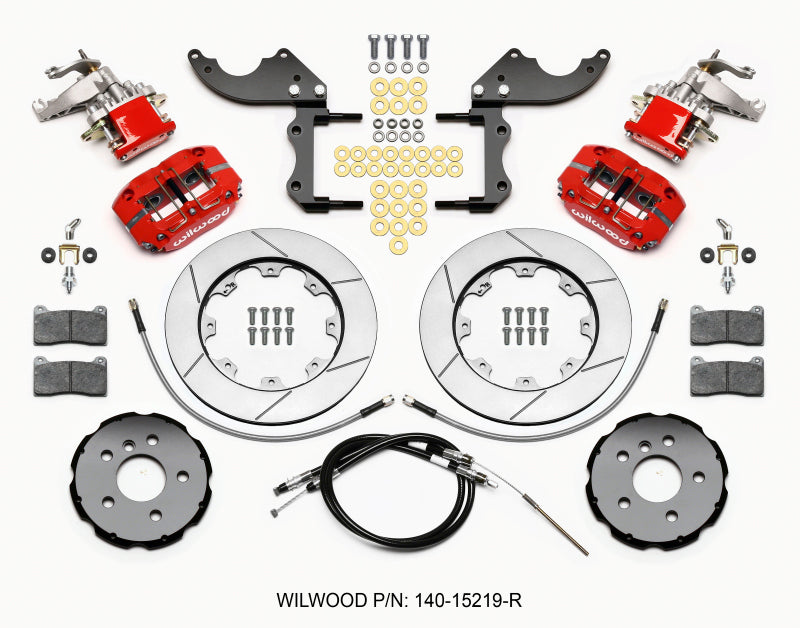 Wilwood Dynapro Radial4 / MC4 Rear Kit 12.19 Red 2014-2015 Mini Cooper w/Lines & Cables Wilwood