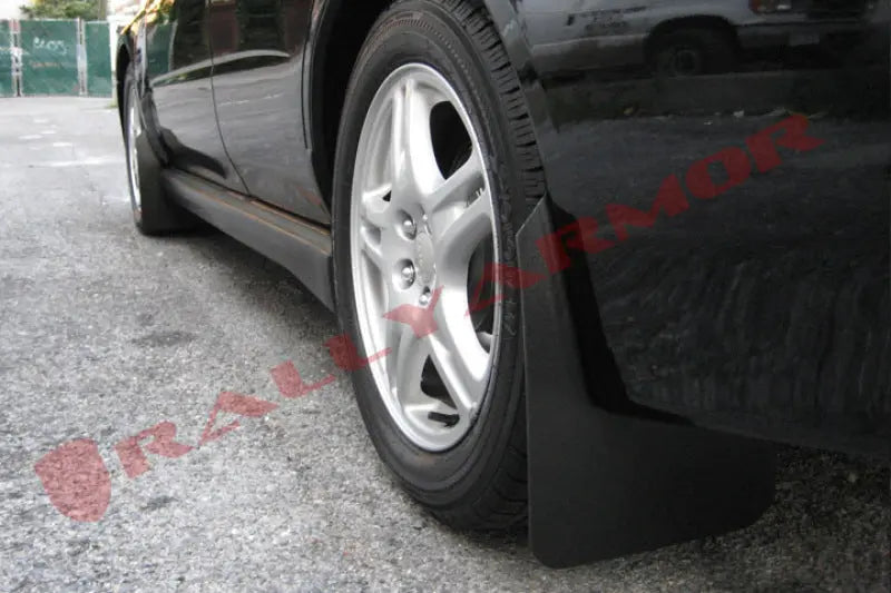 Rally Armor Basic Mudflaps Black Logo 2002-2007 Impreza / 2002-2007 WRX / 2004-2007 STI - eliteracefab.com