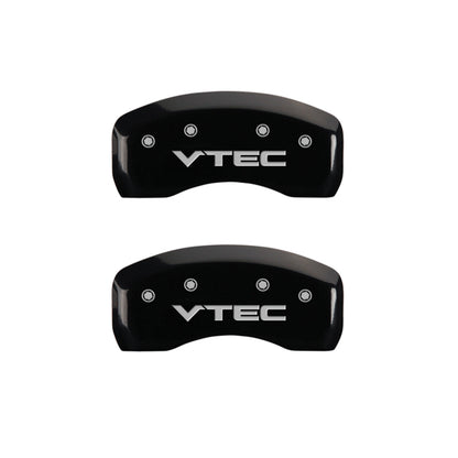 MGP 4 Caliper Covers Engraved Front & Rear Vtech Black finish silver ch MGP