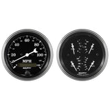 Auto Meter Gauge Kit 2 pc. Quad & Speedometer 3 3/8in Old Tyme Black