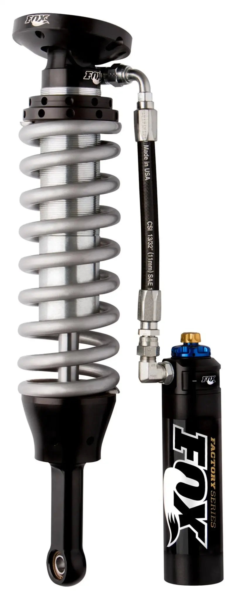 Fox 95-04 Tacoma w/UCA 2.5 Factory Series 5.57in. Remote Res. Coilover Set w/DSC Adj. - Black/Zinc FOX
