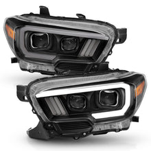 Load image into Gallery viewer, ANZO 2016-2017 Toyota Tacoma Projector Headlights w/ Plank Style Switchback Black w/ Amber w/ DRL - eliteracefab.com