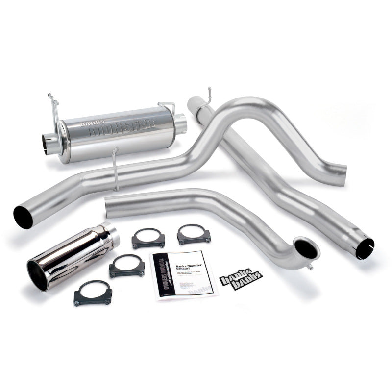 Banks Power 99-03 Ford 7.3L Monster Exhaust System - SS Single Exhaust w/ Chrome Tip - eliteracefab.com