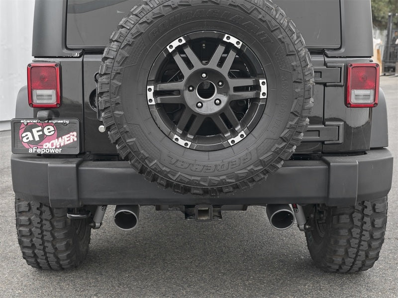 aFe Rebel Series 2.5in 409 SS Axle-Back Exhaust w/ Black Tips 2007+ Jeep Wrangler (JK) V6 3.6L/3.8L - eliteracefab.com