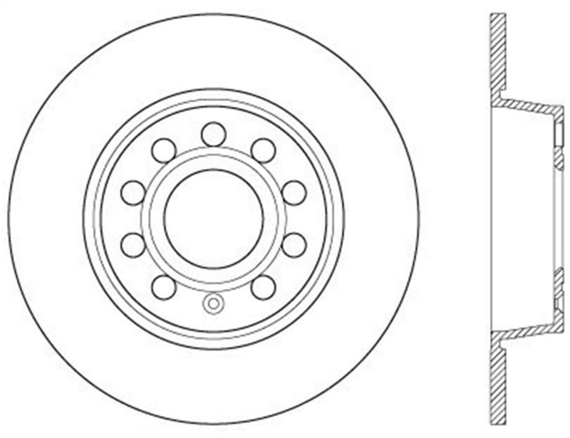 StopTech 06-10 Audi A3/08-10 TT / 06-09 VW GTI Mk V Cryo-Stop Left Rear Slotted Rotor Stoptech