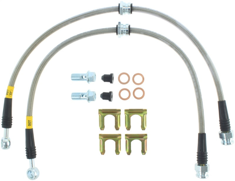 STOPTECH 00-05 MITSUBISHI ECLIPSE / 01-05 DODGE STRATUS STAINLESS STEEL FRONT BRAKE LINES, 950.46001 - eliteracefab.com