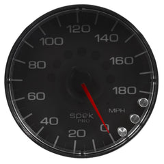 Autometer Spek-Pro Gauge Speedometer 5in 180 Mph Elec. Programmable Black/Chrome