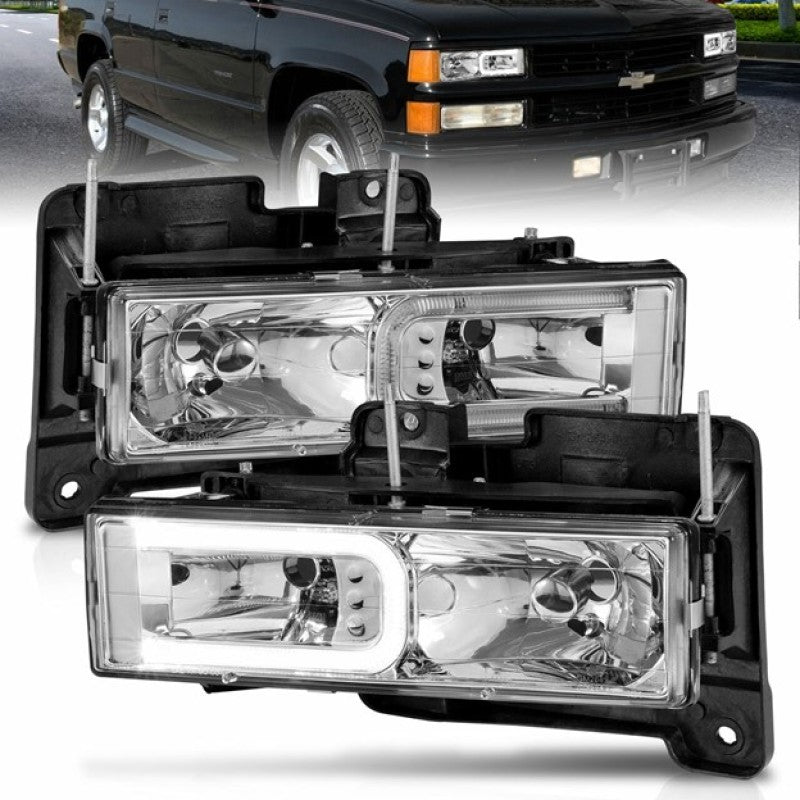 ANZO 1999-2000 Cadillac Escalade Crystal Headlights ANZO