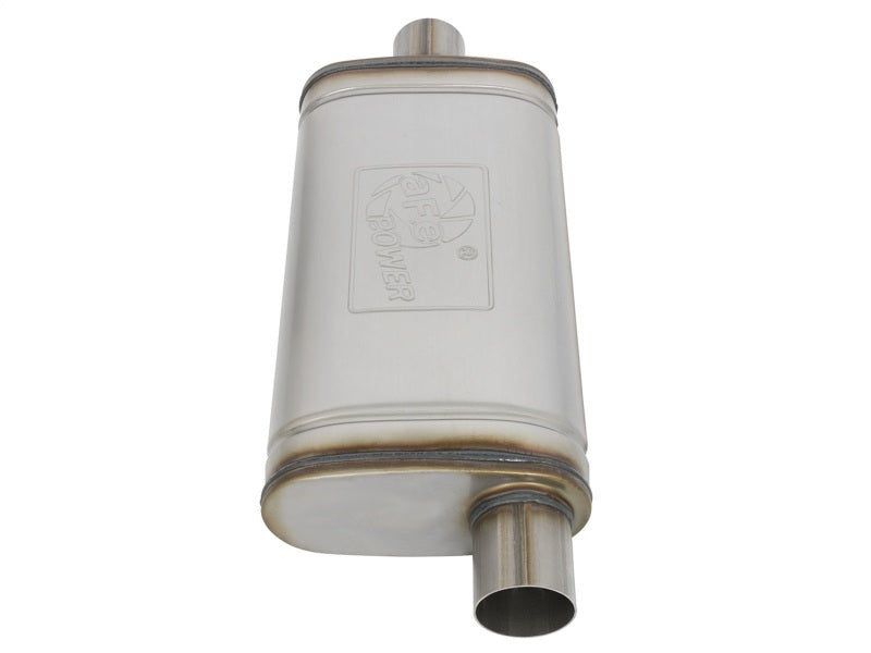 aFe MACHForce XP SS Muffler 2.5in Center Inlet / 2.5in Offset Outlet 18in L x 9in W x4in H Body aFe