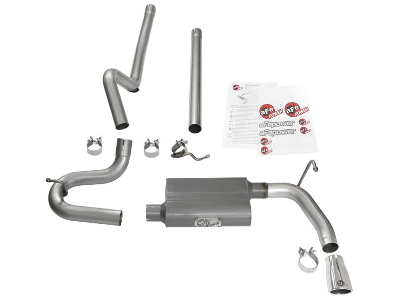 aFe Scorpion 2-1/2in Aluminized Steel Cat Back Exhaust 07-17 Jeep Wrangler V6-3.6/3.8L (4 Dr) aFe