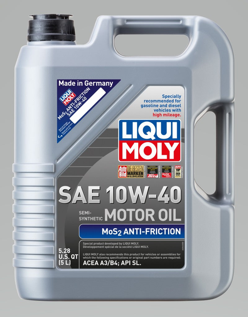 LIQUI MOLY 5L MoS2 Anti-Friction Motor Oil 10W40 (Case of 4)