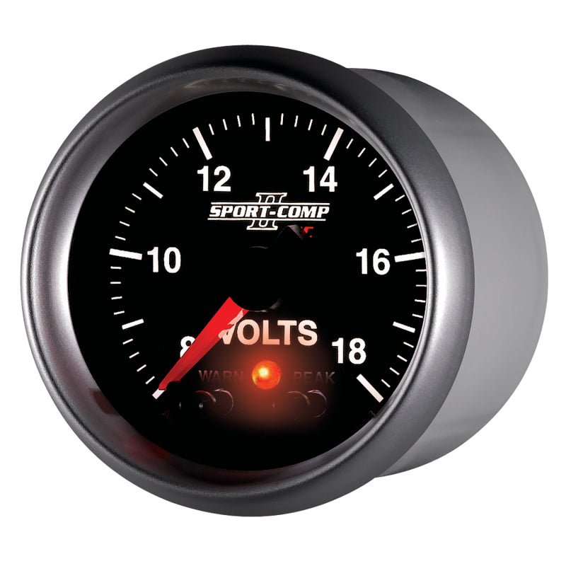 Autometer Sport-Comp II 2-1/16in Digital Voltometer Gauge - 18V 3683