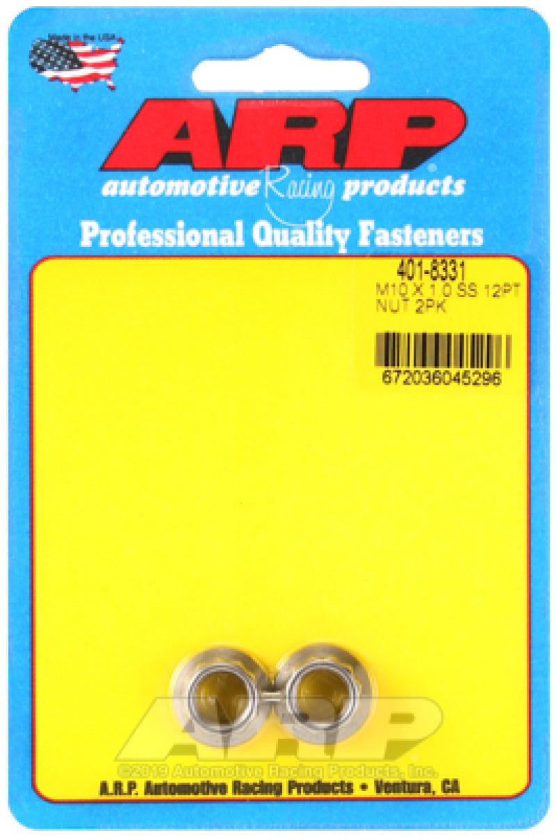 ARP M10 x 1.0 SS 12pt Nut Kit (2/pkg) ARP