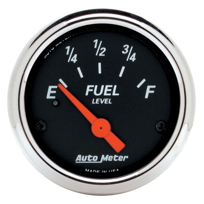 Autometer Designer Black  2-1/16in Black Fuel Level Gauge 1424